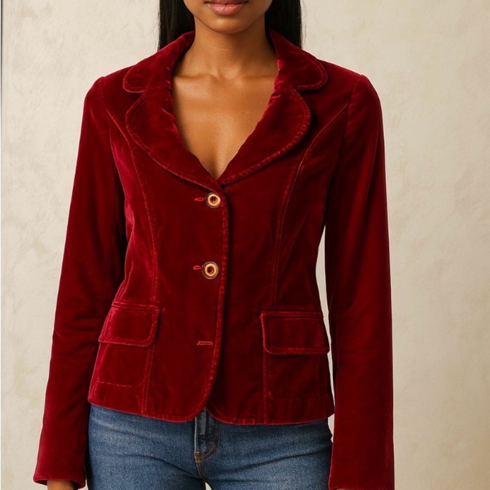 D&G Deep Red Velvet Blazer